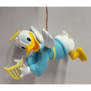 Vtg Disney Grolier Christmas Ornament Donald Duck Angel‎ w Harp 26231 203